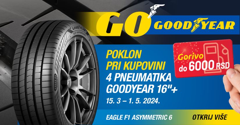 Goodyear i ove sezone nagrađuje! Uz set letnjih guma OMV vaučer za gorivo do čak 6000 din.