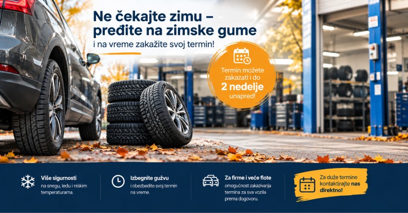 Ne čekajte prvi sneg – zakažite zamenu zimskih guma na vreme