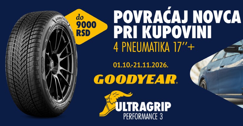 Goodyear zimska akcija – ostvarite povraćaj novca do 9.000 dinara!